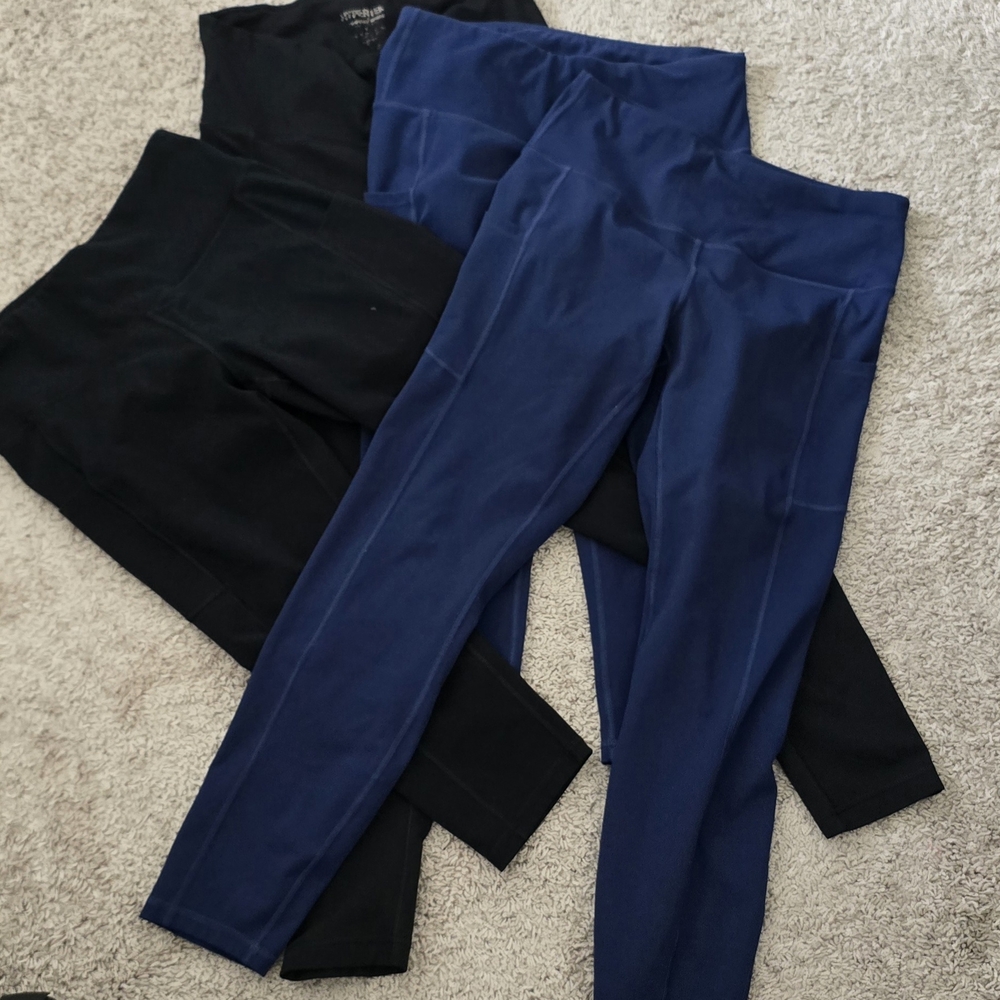 Elegant Black and Blue Women's Leggings